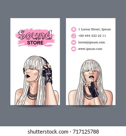 vector mock up of sound store business card. EPS