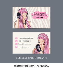 vector mock up of sound store business card. EPS