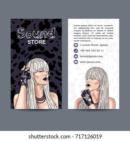 vector mock up of sound store business card. EPS