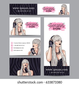 vector mock up of sound store corporate style. EPS
