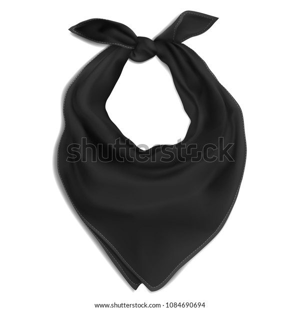 Download Vector Mock Black Bandana On Neck Stock Vector Royalty Free 1084690694