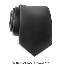 Vector. Mock Up. Black Necktie roll