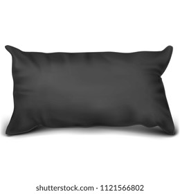 Vector. Mock Up. Black Pillow Rectangle