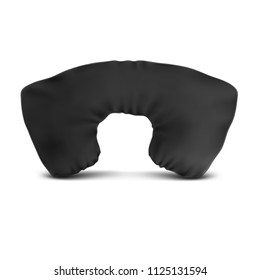 Vector. Mock Up. Black Pillow U-shaped