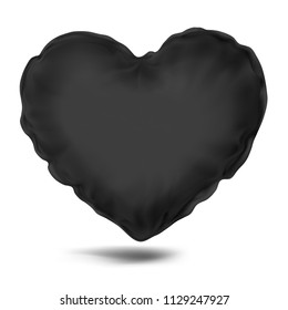 Vector. Mock Up. Black Pillow Heart