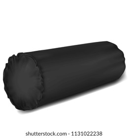 Vector. Mock Up. Black Pillow Cylinder