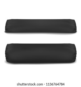 Vector. Mock Up. Black Pillow half-cylinder, cylinder. Front