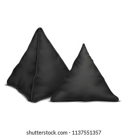 Vector. Mock Up. Black Set Pillow Triangle_1