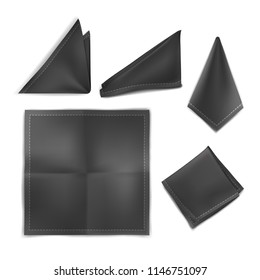 Vector. Mock Up. Black Set Handkerchief