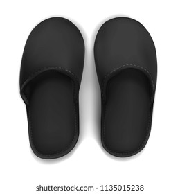 Vector. Mock Up. Black Slippers
