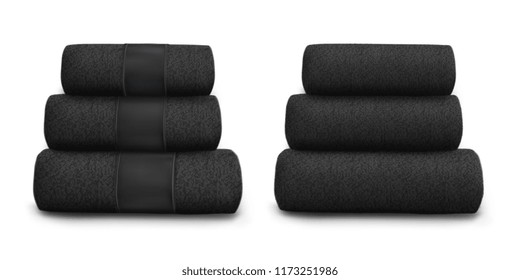 Vector. Mock Up. Black Towel