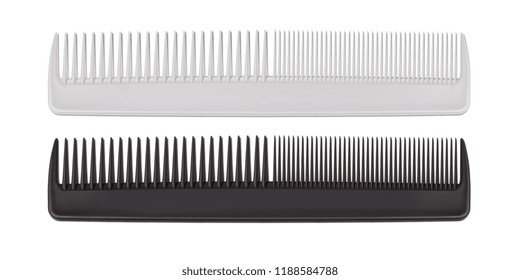 Vector. Mock Up. Black and White Set Comb for hair