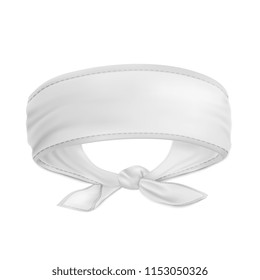 Vector. Mock Up. White Bandana (buff) forehead