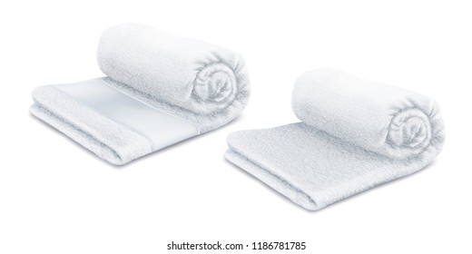 Vector. Mock Up. White Towel Roll