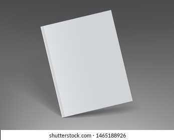 vector mock up white magazine standing on dark background 