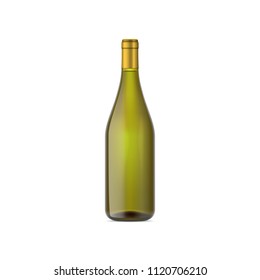 vector mock up wine bottle green color