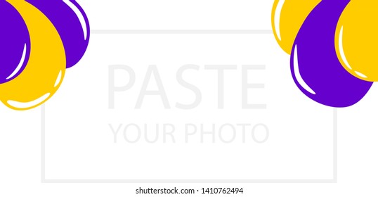 Vector mockup with balloons for your project. Paste any image and make it more festive! 