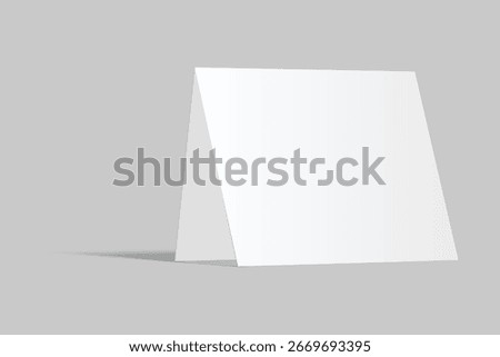 Vector mockup of a blank tent card horizontal a4 format, standing isolated. Perfect template for menu design, restaurant, cafe, event signage, table display, branding, promotion, ads and presentations