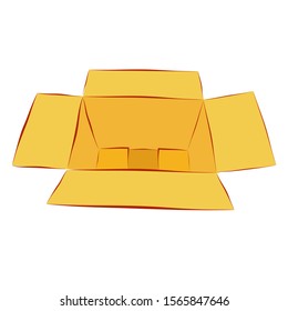 Vector Mockup brown cardboard, isolated on white
