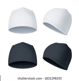 Vector mockup of classic beanie hat.