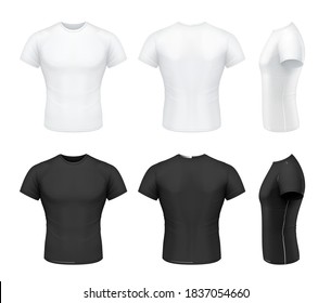 Vector mockup of classic men's slim fit t-shirt.