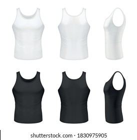 Vector mockup of classic men's tank top.