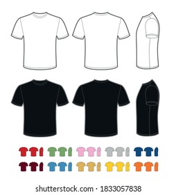 Vector mockup of classic men's tee shirt.