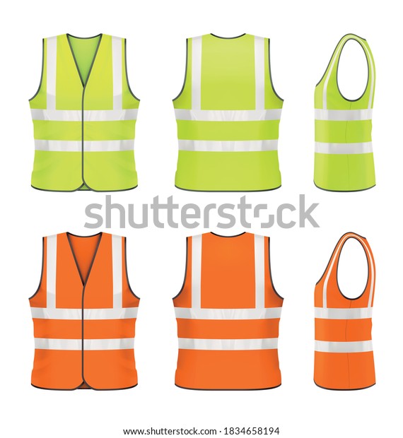 Vector Mockup Classic Safety Vest Stock Vector (Royalty Free) 1834658194