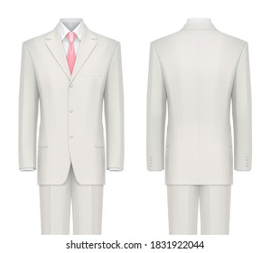 Vector mockup of classic white formal suit.