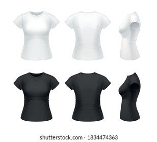 Vector mockup of classic women's tee shirt.