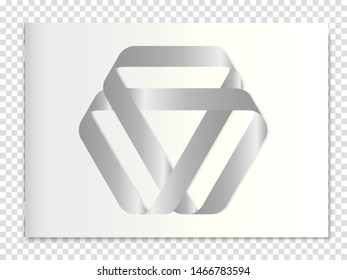 Vector mockup closed booklet, copybook, notebook, magazine size a4 with an abstract figure on the cover on a transparent background. The size and position of the figure is easy to change.