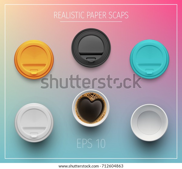 Download Vector Mockup Coffee Cup Color Plastic Stock Vector (Royalty Free) 712604863