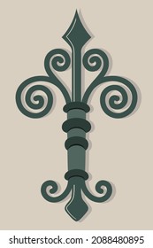 Vector mockup of forged architectural medieval detail