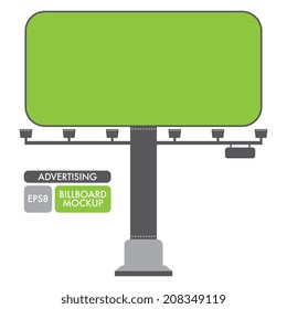 A vector mockup of a large blank outdoor horizontal billboard.