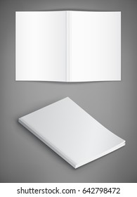 Vector mockup of magazine cover on gray background. Template for your design.