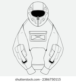 vector mockup  of ninja fleece jacket and hoodie for winter collection