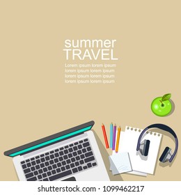 vector mockup for online planning and booking for  travel