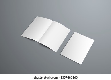 Vector mockup of open bifold brochures and covers. Form for the presentation of design.