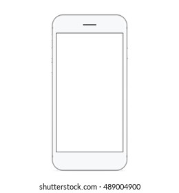 vector, mockup phone white color front view on white background