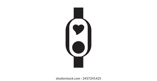 Vector Mock-up of a rectangular smart watch on the arm in a flat style, isolated on a white background.