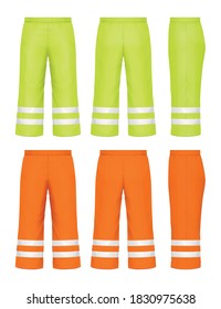 Vector mockup of reflective safety pants.