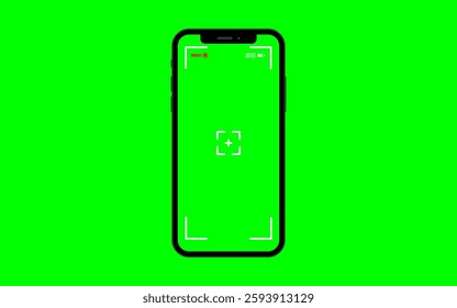 Vector mockup of a smartphone with a green screen and chroma key background.