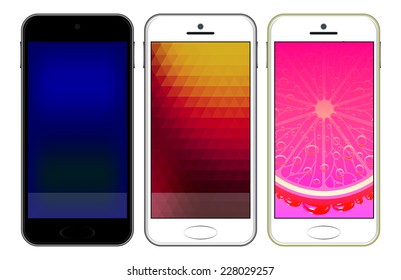 vector mockup of smartphones for presentations and web design