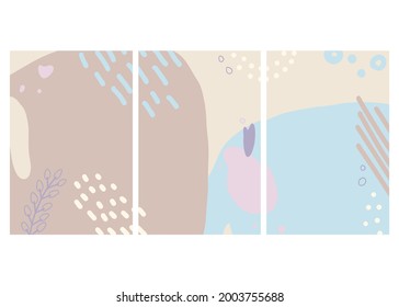 Vector mockup for social media in abstract design. Editable templates in winter colors for posts in social networks. For promotional content, invitation, greeting card, mailing, banner, advertisement