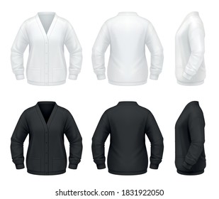 Vector mockup of thick cardigan.