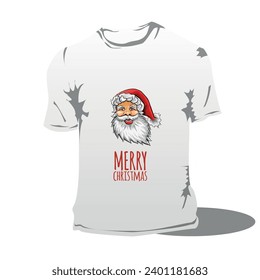 Impresión de camisetas de mockup vectorial con Decoración de Navidad, personalizable
