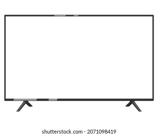 Vector Mock-up TV with a white screen, and with two stands isolated on a white background.