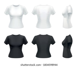 Vector mockup of women's fitted t-shirt.