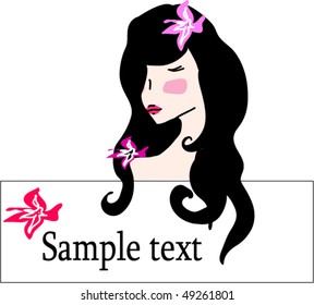 vector model beautiful girl