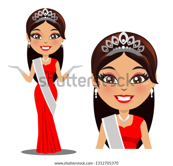 Vector Model Beauty Pageant Winning Model Stock Vector (Royalty Free ...